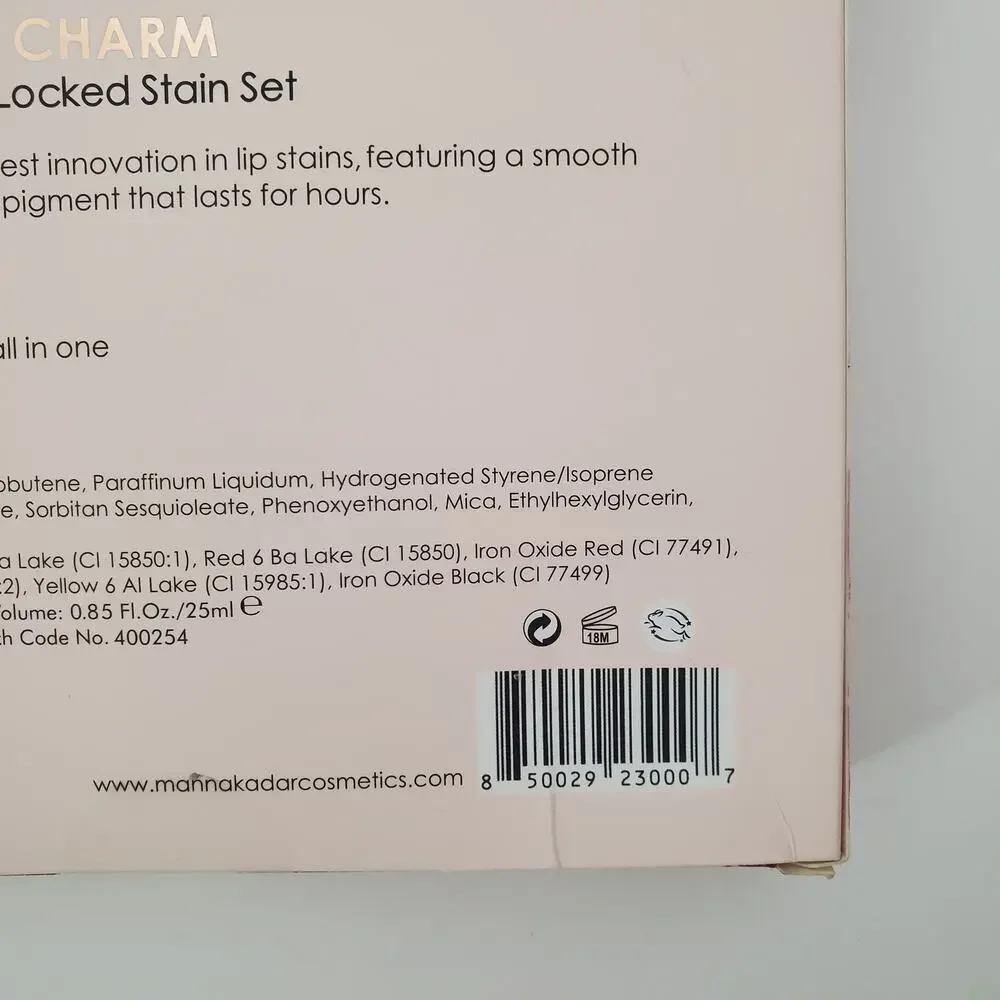 Manna Kadar Lip Charm 5pc Lip Locked Stain Set 0.17 fl oz each